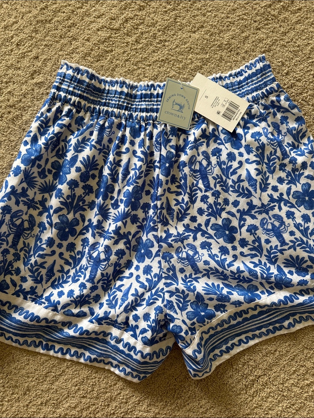 crown & ivy Blue and White Embroidered Tropical Two-Piece Set - Picture 6 of 8